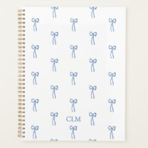 Mit Monogramm Little Bow Blue Planner