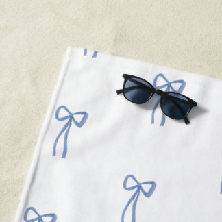 Mit Monogramm Little Bow Blue Strandtuch