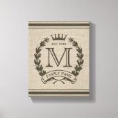 Mit Monogramm Logo-Burlap-Look-Leinwand Leinwanddruck (Vorderseite)