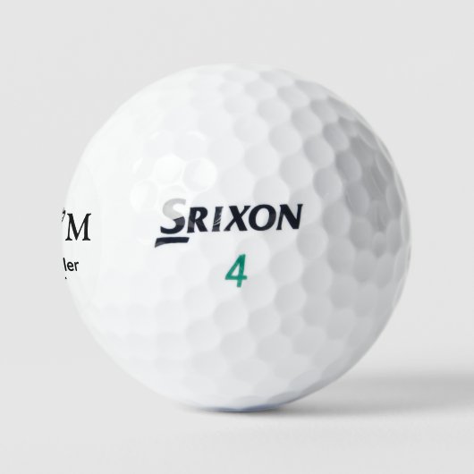 Mit Monogramm Logo für den Golfernamen Schwarz Golfball (Logo)