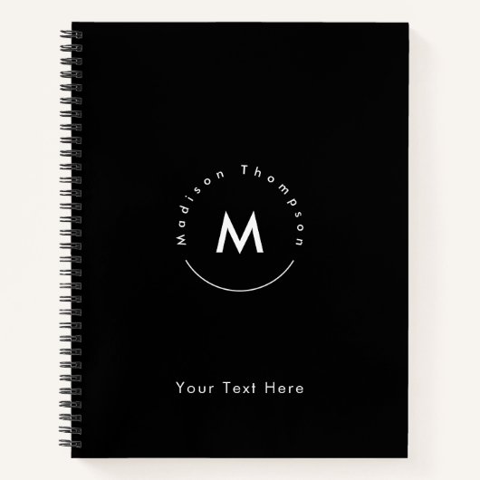 Mit Monogramm Logo für moderne Circle Notizblock (Vorderseite)