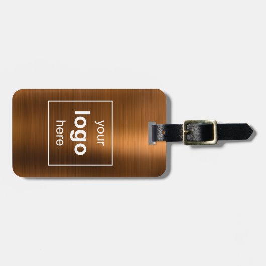 Mit Monogramm Logo mit Kupfer-Bürstenmetall Gepäckanhänger (Vorderseite horizontal)