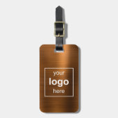 Mit Monogramm Logo mit Kupfer-Bürstenmetall Gepäckanhänger (Vorderseite vertikal)
