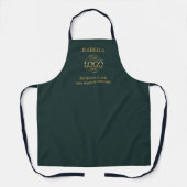 Mit Monogramm Logo von Dark Green & Gold Custom Co Schürze (Vorderseite)