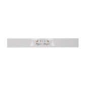 Mit Monogramm Lt. Gray mit Rose Hochzeitsband Einladungsbanderole (Flach)