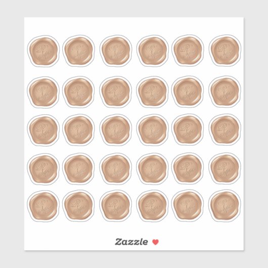 Mit Monogramm Lt-Kupfer-Imitat Wax-Siegel Aufkleber (Blatt)