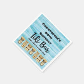 Mit Monogramm Luau Tiki Bar Birthday Party Serviette (Ecke)