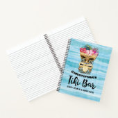 Mit Monogramm Luau Tiki Bar Party Guest Notizblock (Innenseite)