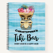 mit Monogramm Luau Tiki Bar Rezept Notizblock (Vorderseite)