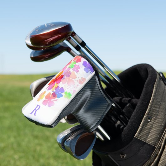 Mit Monogramm Lucky Four Leaf Clolies Golf Headcover (In Situ)