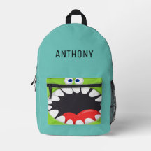 Mit Monogramm lustiger Cartoon Green Blue