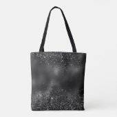 Mit Monogramm Luxus Black Glamour Glitzer Muster Tasche (Rückseite)