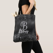 Mit Monogramm Luxus Black Glamour Glitzer Muster Tasche (Von Nahem)