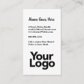 Mit Monogramm M Floral Black and White Company Log Visitenkarte (Rückseite)