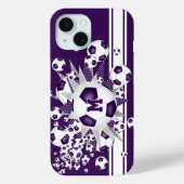 mit Monogramm Mädchenfußball-Buben lila Case-Mate iPhone Hülle (Rückseite)