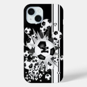 mit Monogramm Mädchenfußball schwarz Case-Mate iPhone Hülle (Rückseite)