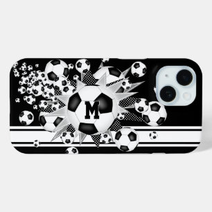 mit Monogramm Mädchenfußball schwarz Case-Mate iPhone Hülle
