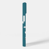 mit Monogramm Mädchenfußballstars aquamarin grau Case-Mate iPhone Hülle (Rückseite / Rechts)