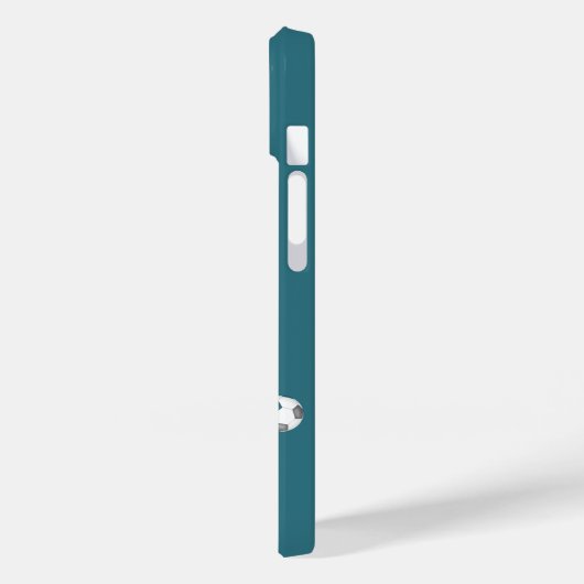 mit Monogramm Mädchenfußballstars aquamarin grau Case-Mate iPhone Hülle (Rückseite / Links)