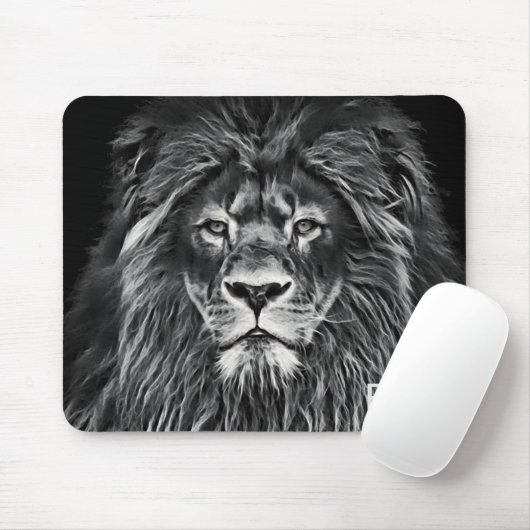 Mit Monogramm Majestic Gray Lion Mousepad (Mit Mouse)