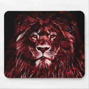 Mit Monogramm Majestic Red Lion Mousepad