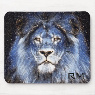 Mit Monogramm Majestic Sparkle Lion Mousepad