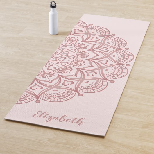 Mit Monogramm Mandala Rosa Rose Gold Yogamatte (Beispiel)