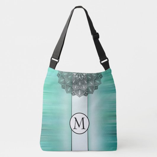 Mit Monogramm Mandala Tragetaschen Mit Langen Trägern (Vorderseite)