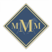 Mit Monogramm Marine + Gold Trotting Horse Tack Tr Aufkleber (Vorderseite)