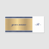 mit Monogramm Marineboldgold Namensschild (Vorderseite)