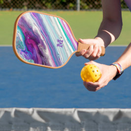 Mit Monogramm Marmor Pickleball Schläger
