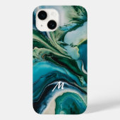 Mit Monogramm Marmorresin-Design Case-Mate iPhone Hülle (Rückseite)