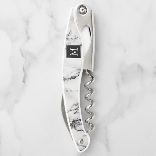 Mit Monogramm Marmorstein Kellnermesser (Rückseite)
