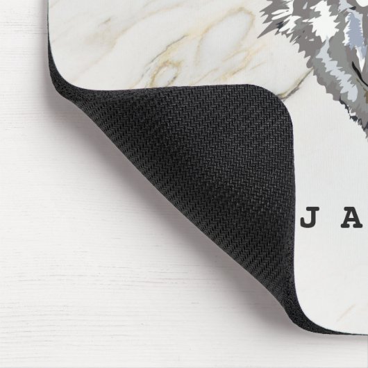 Mit Monogramm Marmorstein und Wolf Mousepad (Ecke)