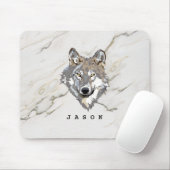 Mit Monogramm Marmorstein und Wolf Mousepad (Mit Mouse)