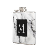 Mit Monogramm Marmorsteinmuster Flachmann (Links)