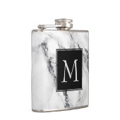 Mit Monogramm Marmorsteinmuster Flachmann (Rechts)