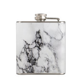 Mit Monogramm Marmorsteinmuster Flachmann (Rückseite)