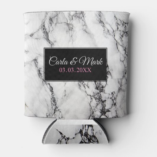 Mit Monogramm Marmorstruktur Dosenkühler (Vorderseite)