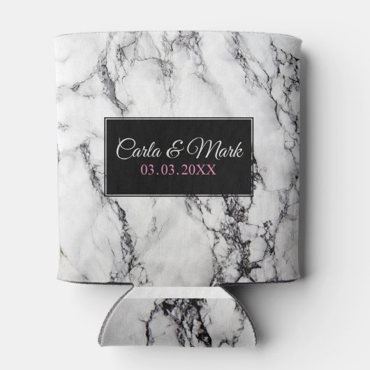 Mit Monogramm Marmorstruktur Dosenkühler (Rückseite)