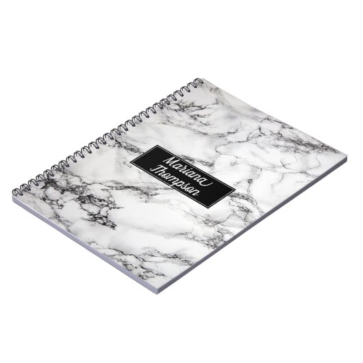 Mit Monogramm Marmortextur Notizblock (Linke Seite)