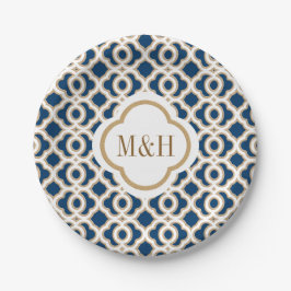 Mit Monogramm marokkanische Hochzeit Pappteller