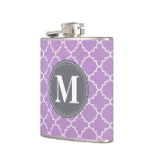 Mit Monogramm marokkanisches Gitter in Lilac / Gra Flachmann (Links)
