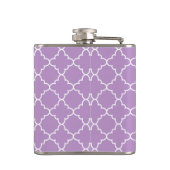 Mit Monogramm marokkanisches Gitter in Lilac / Gra Flachmann (Rückseite)