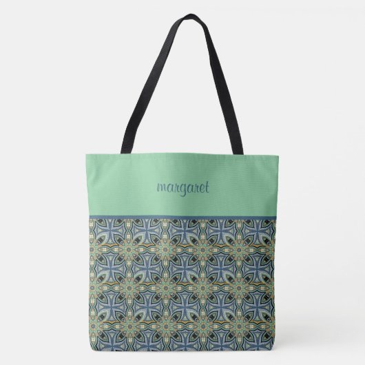 Mit Monogramm marokkanisches Muster Tasche (Vorderseite)