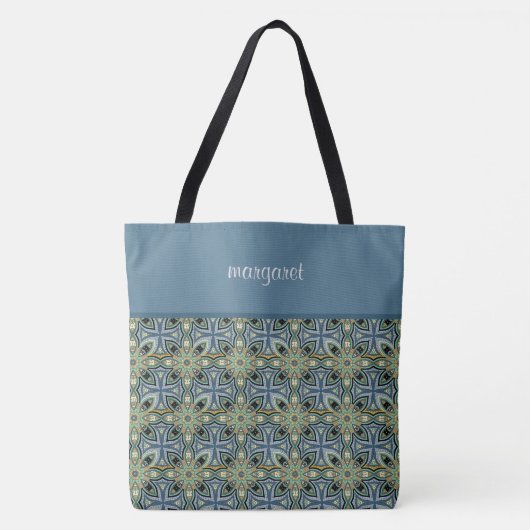 Mit Monogramm marokkanisches Muster Tasche (Vorderseite)