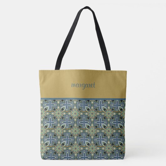 Mit Monogramm marokkanisches Muster Tasche (Vorderseite)