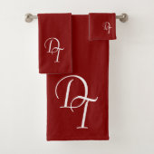 Mit Monogramm - Maroon-Badehandtuch-Set Badhandtuch Set (Insitu)