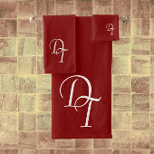 Mit Monogramm - Maroon-Badehandtuch-Set Badhandtuch Set