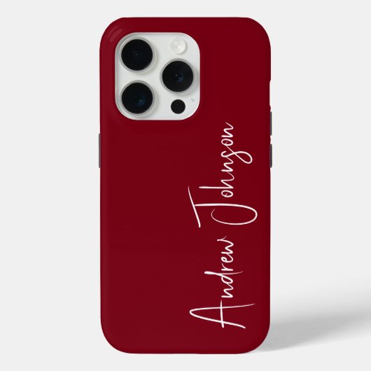 Mit Monogramm Maroon Case-Mate iPhone Hülle (Rückseite)